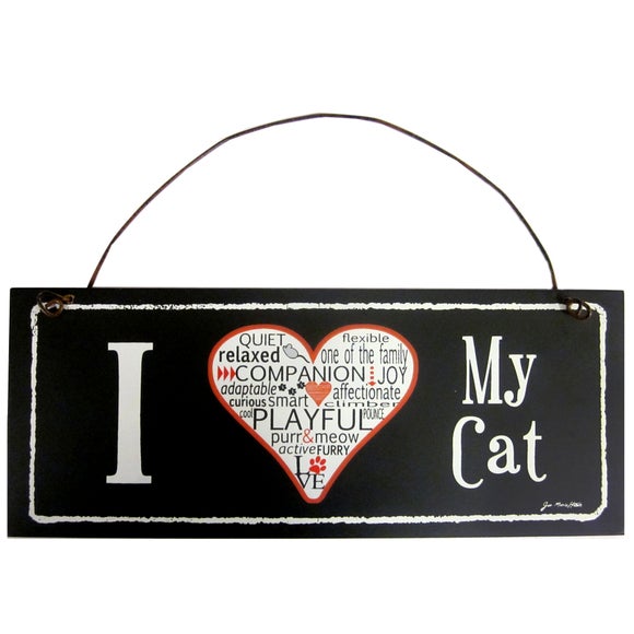 I Love My Cat Wall Plaque