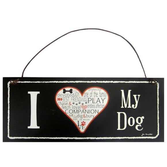I Love My Dog Wall Plaque