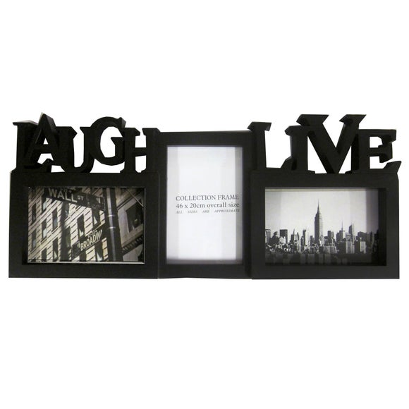 Laugh and Live Triple Photo Frame