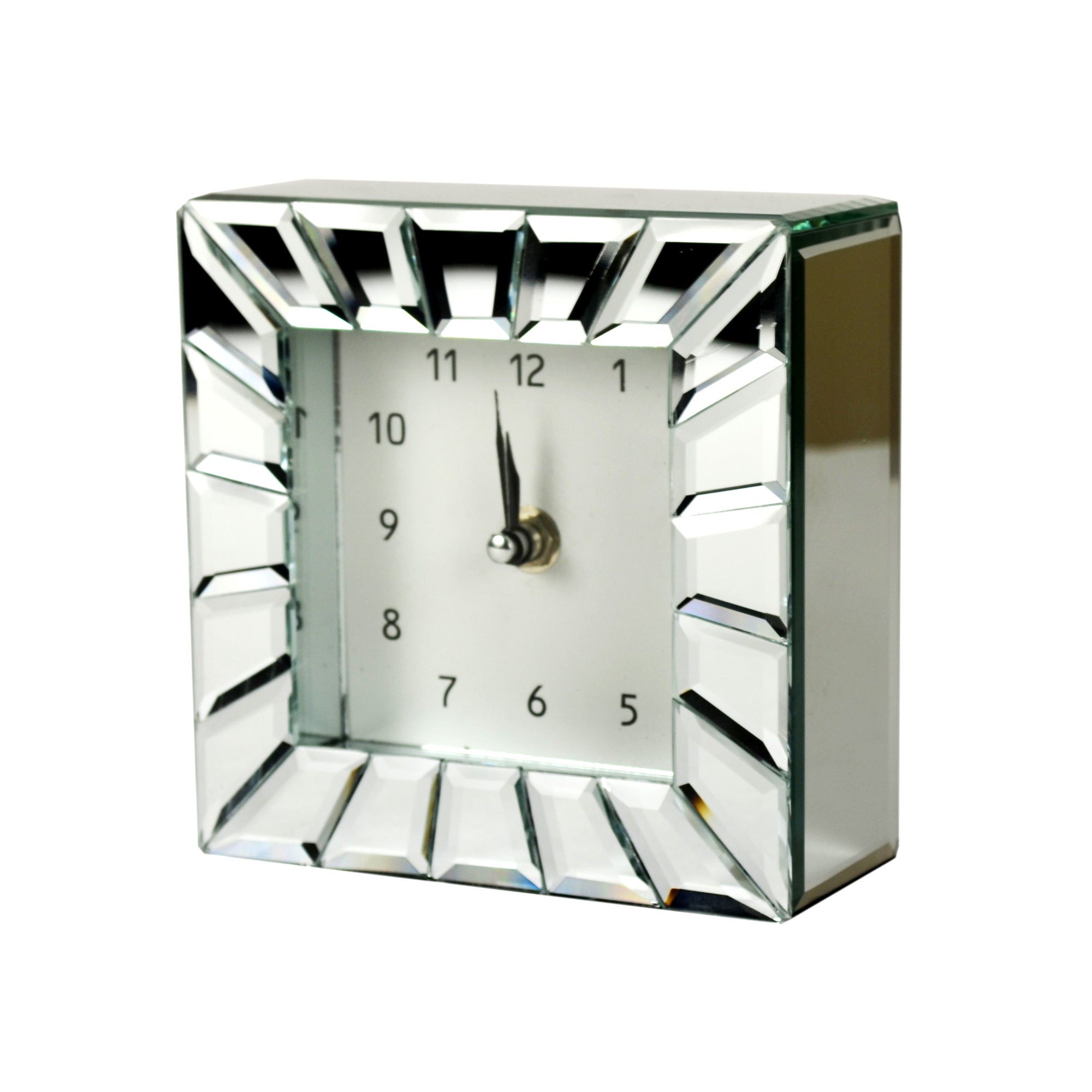 Blue Deco Collection Glass Panelled Mirror Clock Dunelm