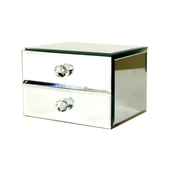 Blue Deco Collection Mirrored Jewellery Box