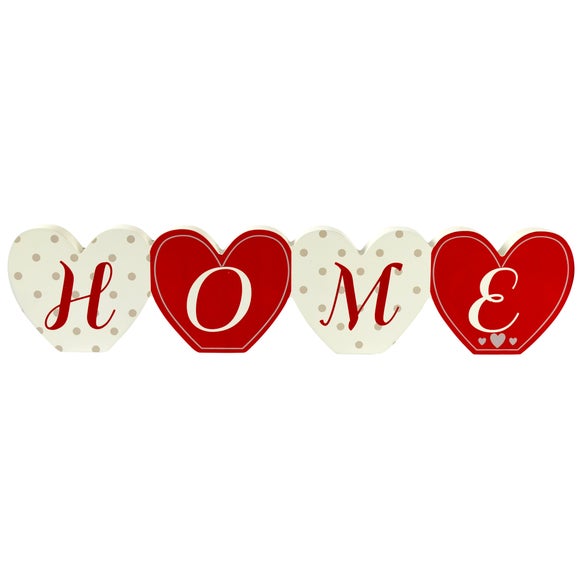 Ruby Collection Wooden Home Word Ornament Dunelm