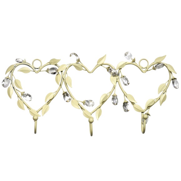 Vintage Collection Set of 3 Heart Shaped Hooks