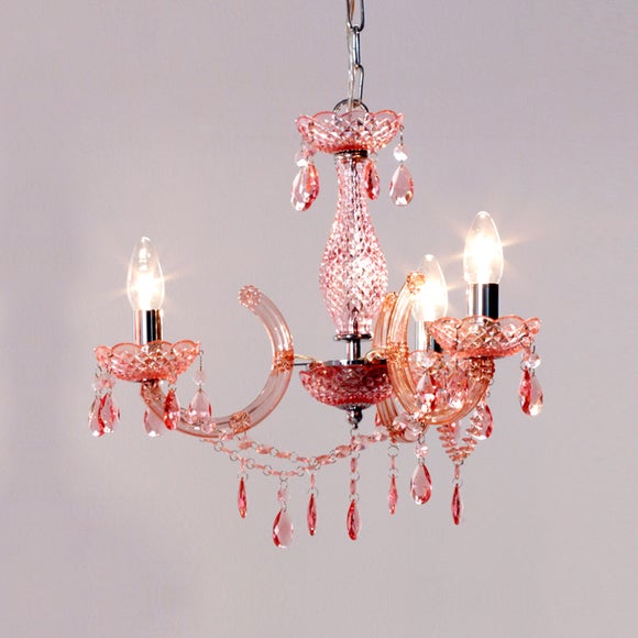 Kids Pink Marie Therese 3 Light Fitting