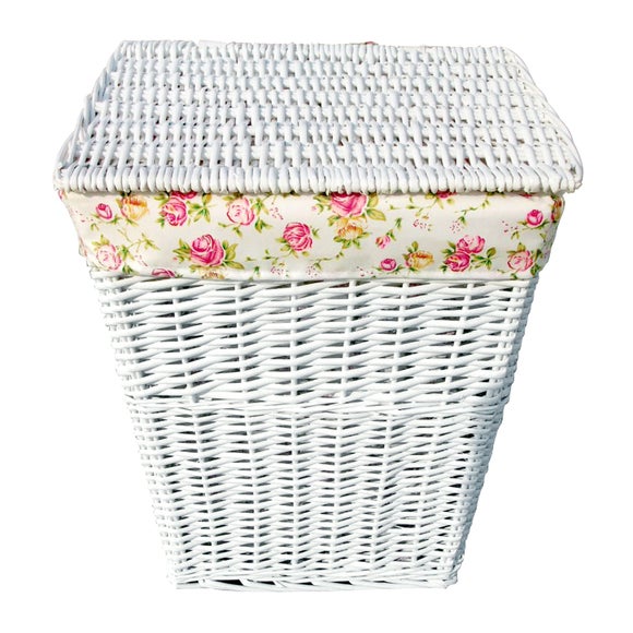 White Split Willow Collection Laundry Hamper