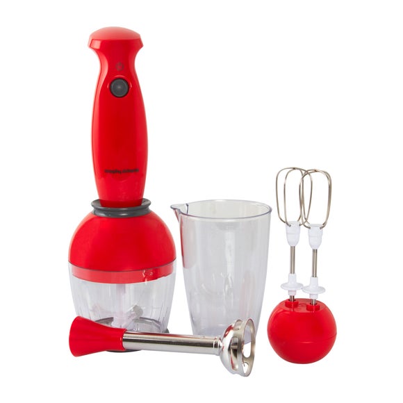 Red Morphy Richards Accents 48558 Hand Blender Set