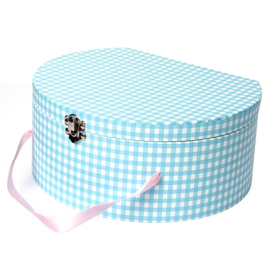 Kids Blue Gingham Storage Box