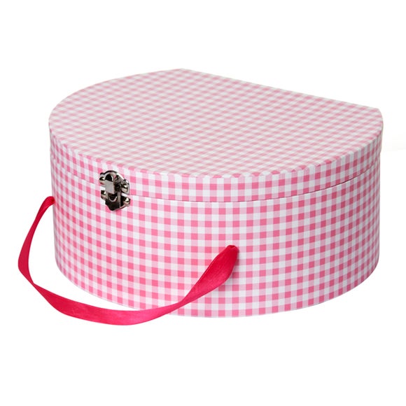 Pink Gingham Storage Box
