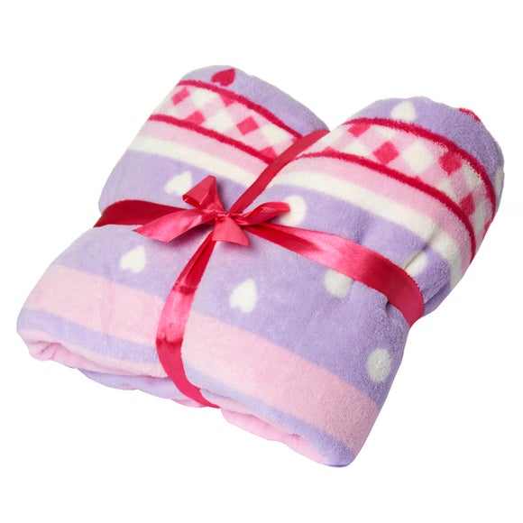 Kids Hearts Fleece Blanket