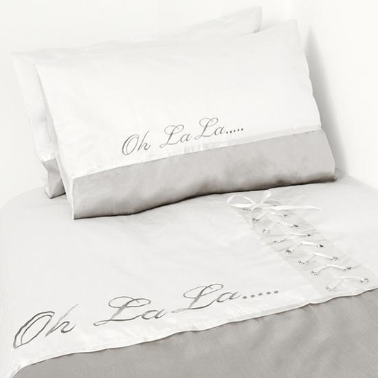 Grey Oh La La Duvet Cover Set