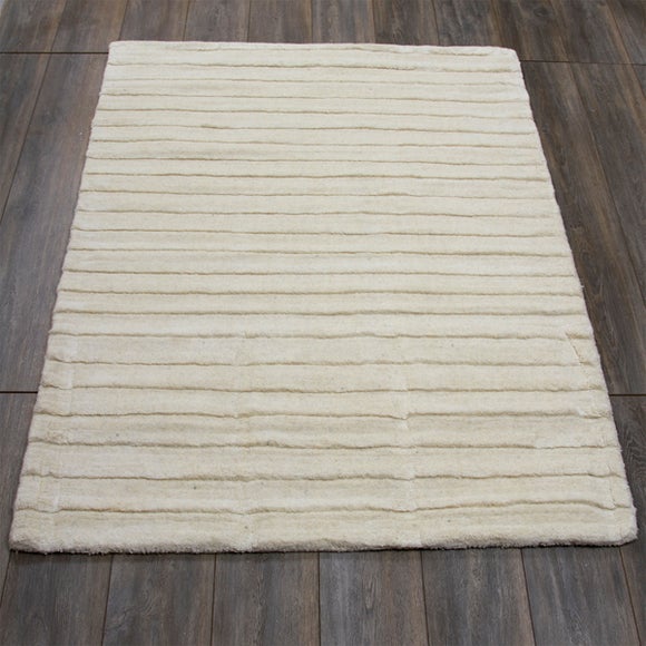 Cream Serenity Stripe Wool Rug