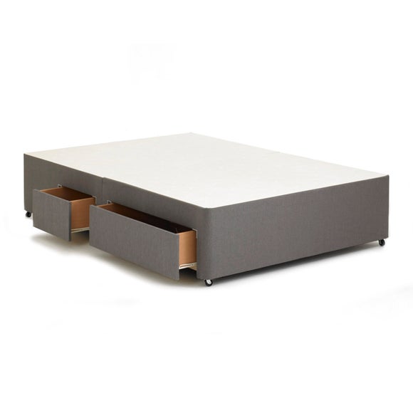 Sprung Divan Base with 2 Small Drawers & 2 Large Drawers