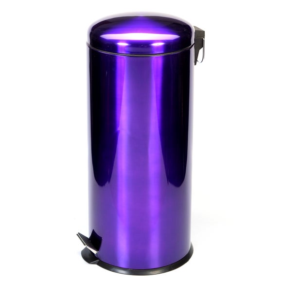 Purple Spectrum Collection Metallic 30 Litre Pedal Bin Dunelm