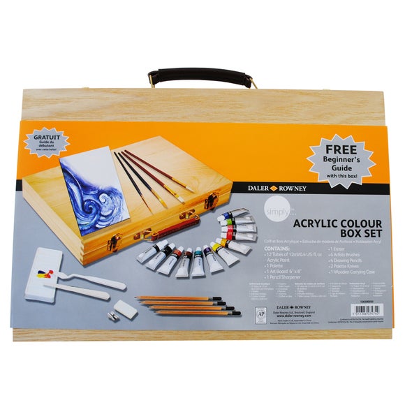 Daler Rowney Acrylic Wooden Box Set