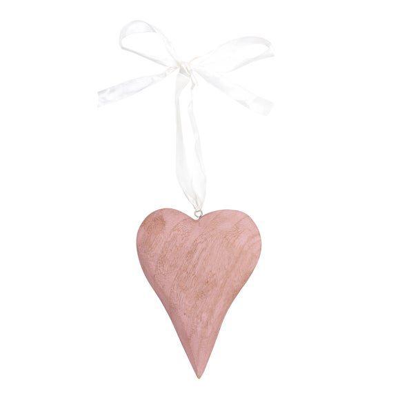 Wooden Pink Heart Plaque