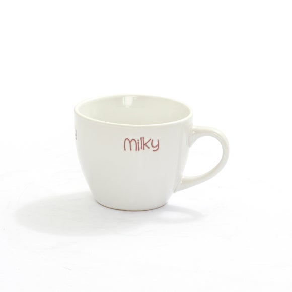 Embossed 'Milky' Coffee Mug
