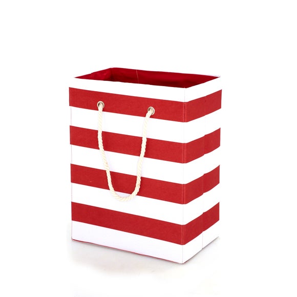 Red Nautical Stripe Laundry Bag