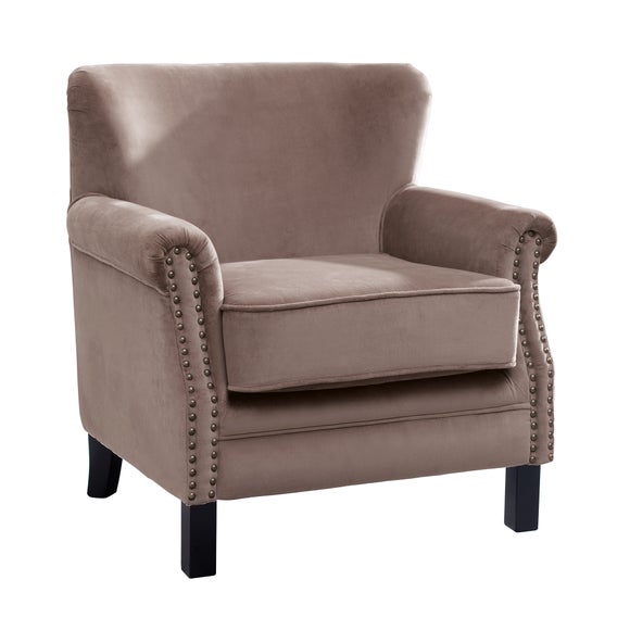 Mink Bardot Velvet Armchair
