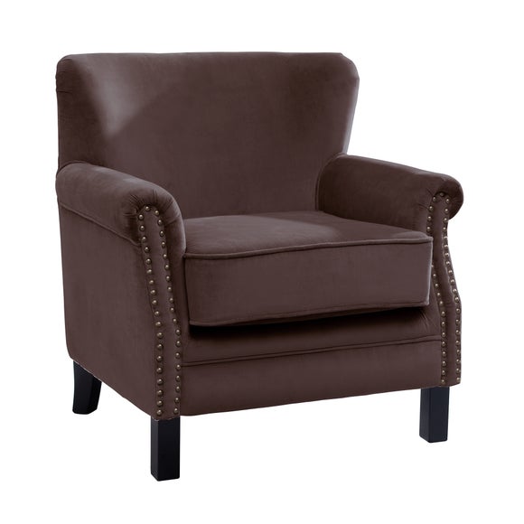 Mushroom Bardot Velvet Armchair