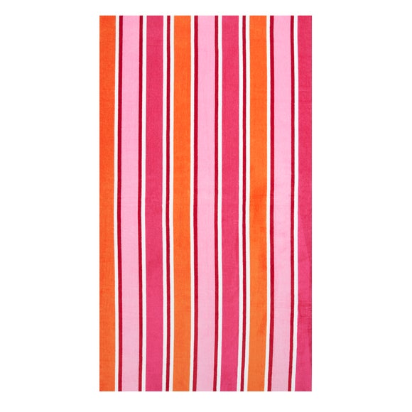 Pink Stripe Beach Towel