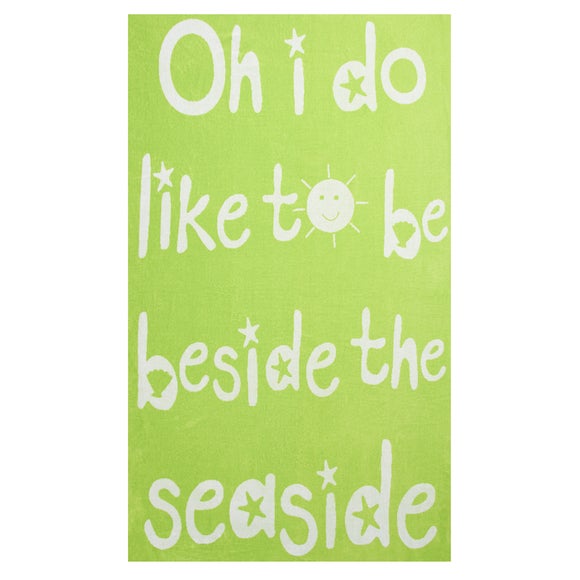 Lime Beside the Seaside Beach Towel