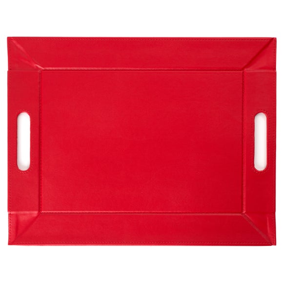 Red Spectrum Faux Leather Tray