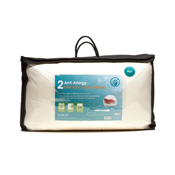 Anti Allergy Memory Foam Pair of Pillows