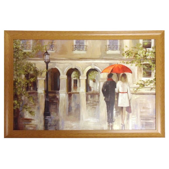 Couple with Red Umbrella Framed Print Dunelm