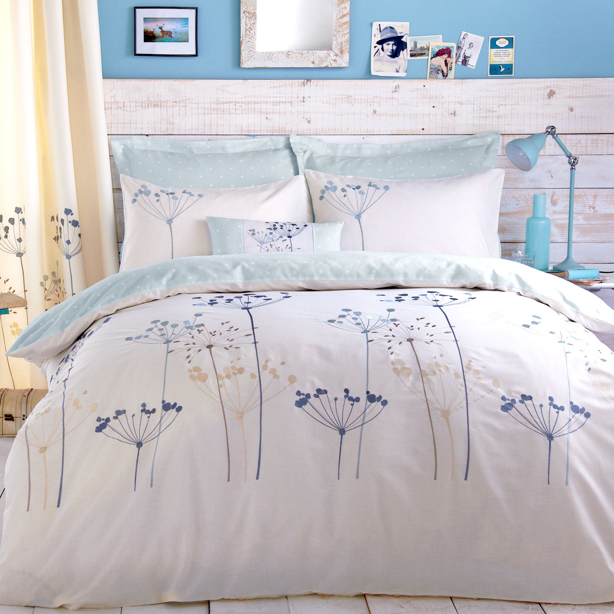 Duck Egg Cow Parsley Collection Duvet Cover Dunelm