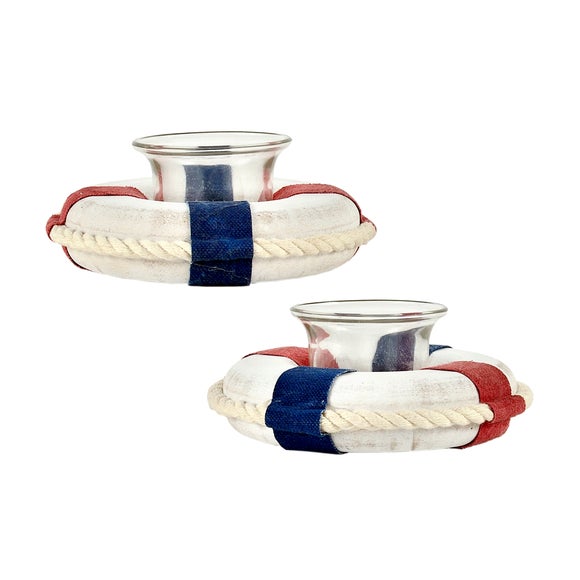 Set of 2 Life Buoy Candle Holders Dunelm