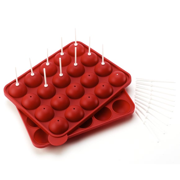 Red Silicone Cake Pops Mould Dunelm