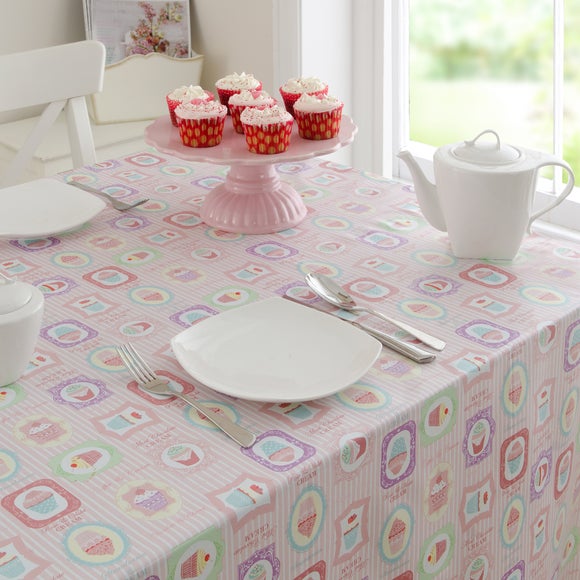 Tea Party Round PVC Tablecloth Dunelm