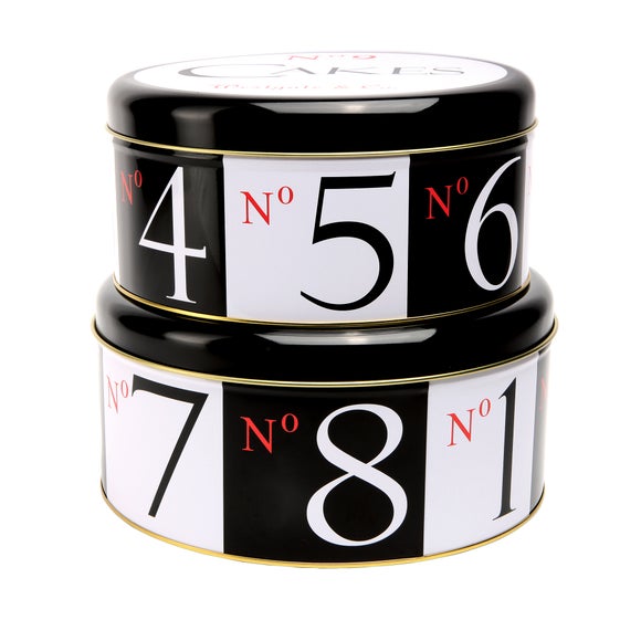 Vintage Tea Sign Collection Set of Two Cake Tins Dunelm