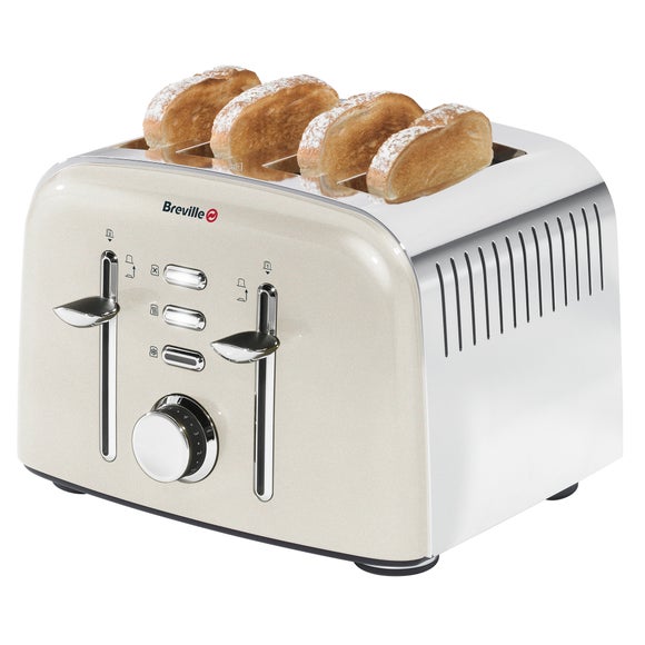 Breville Cream Aurora 4 Slice Toaster Dunelm