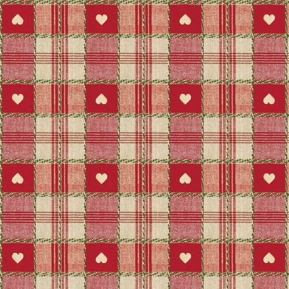 Red Hearts PVC Table Protector Dunelm