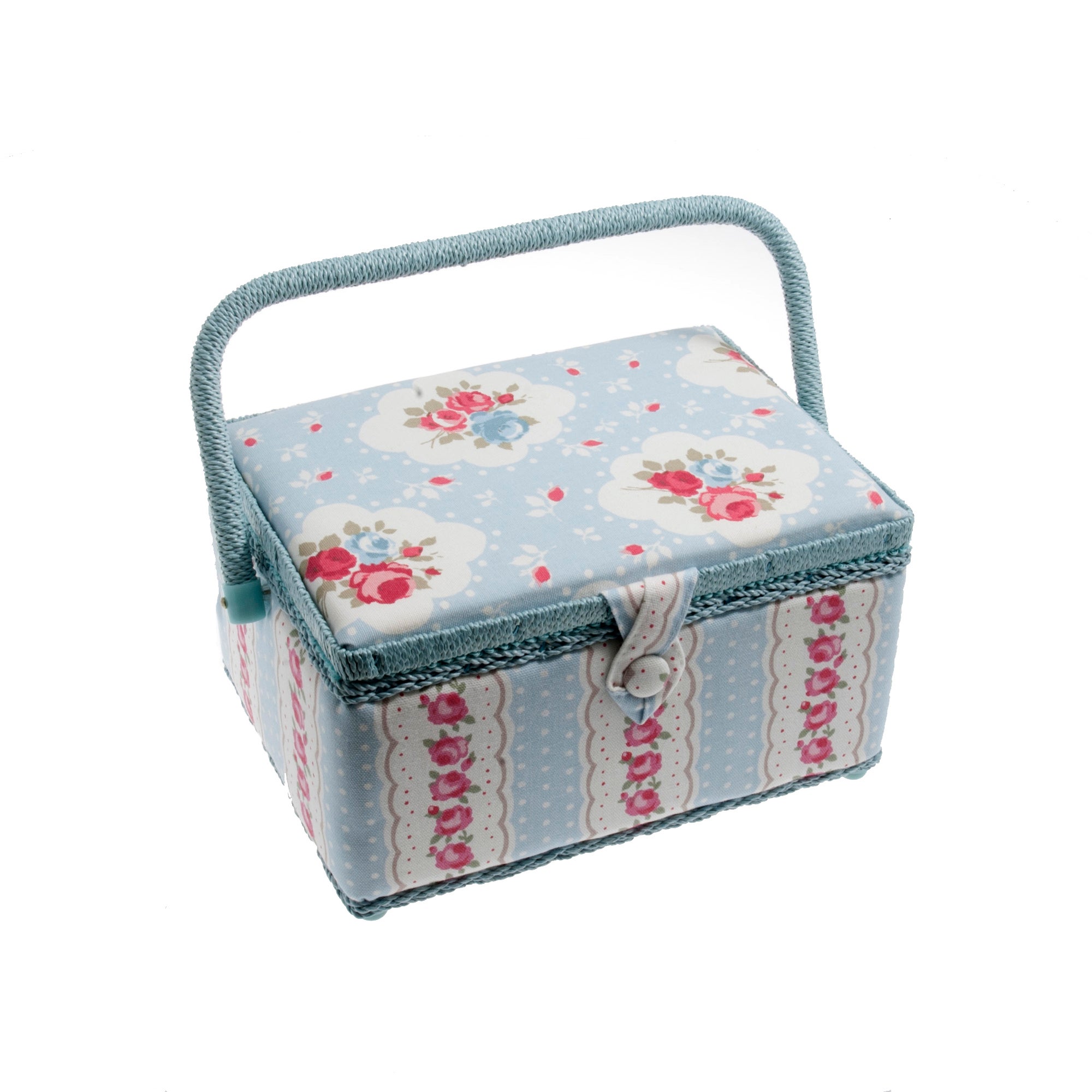 Blue Vintage Floral Sewing Basket 