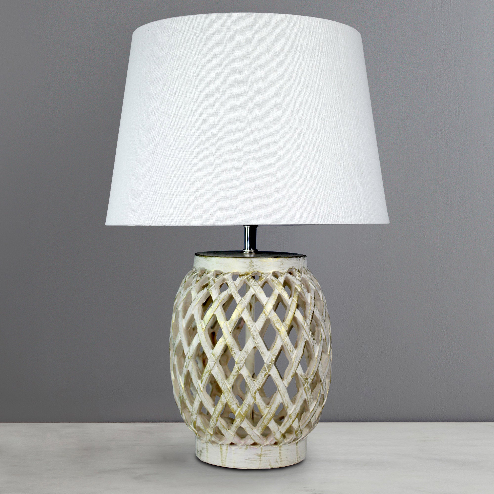 Lattice Resin Table Lamp Dunelm