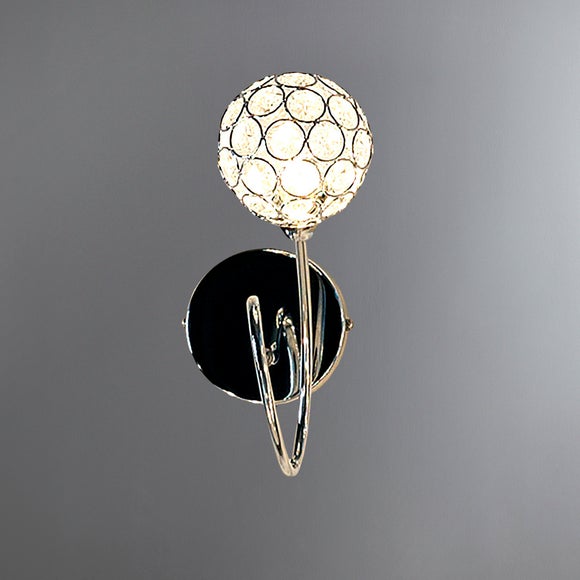 Sphere One Light Chrome Wall Fitting Dunelm