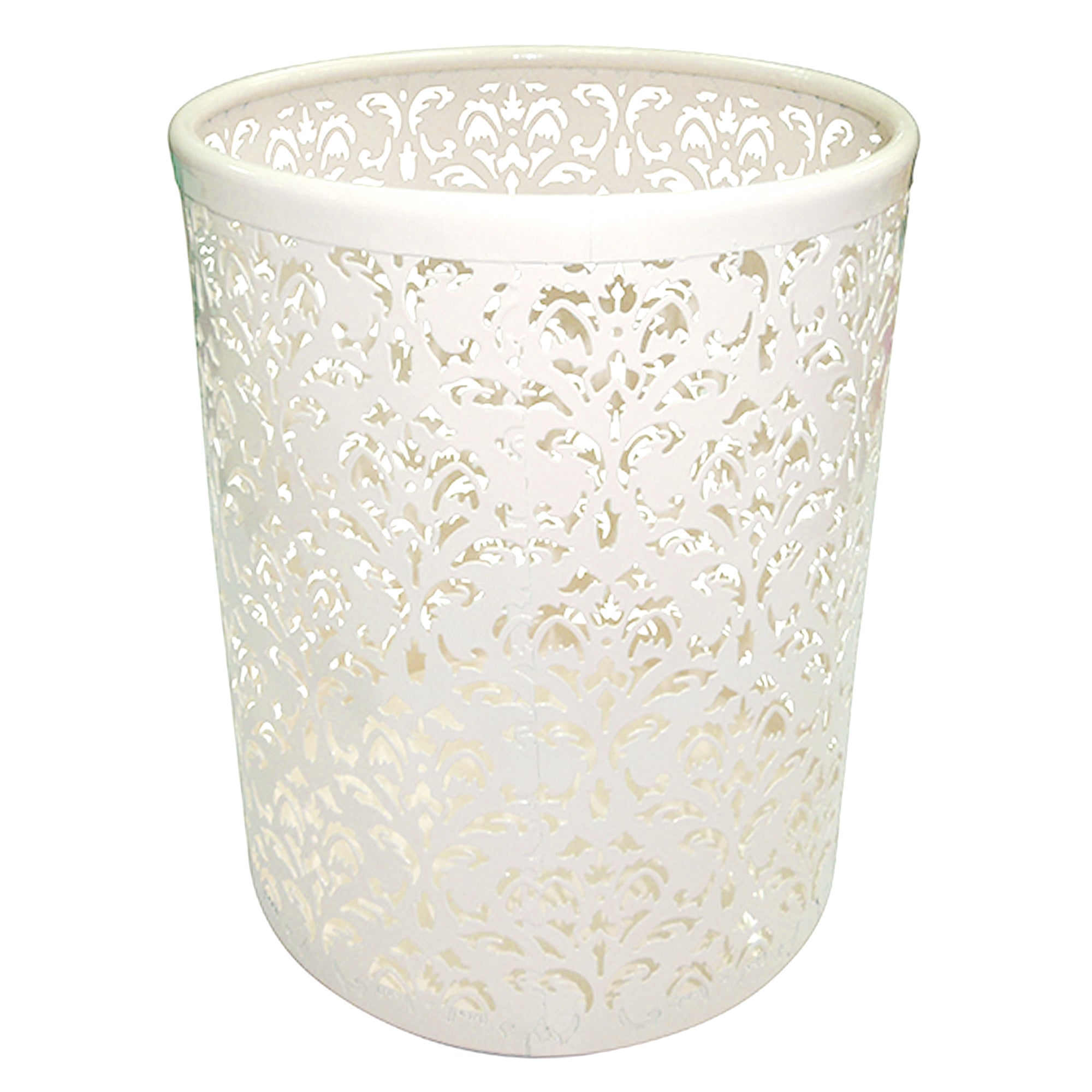 Cream Flower Collection Waste Bin Dunelm