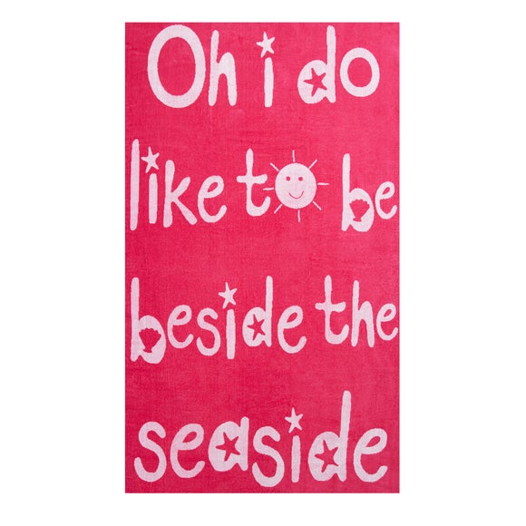 Raspberry Beside the Seaside Beach Towel