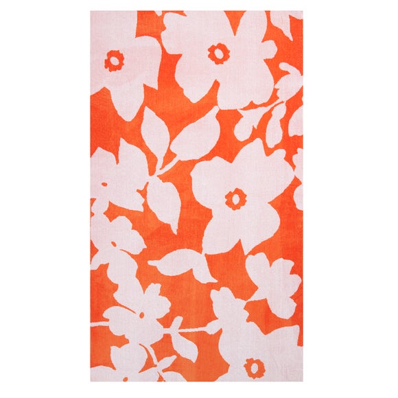 Orange Floral Calypso Beach Towel