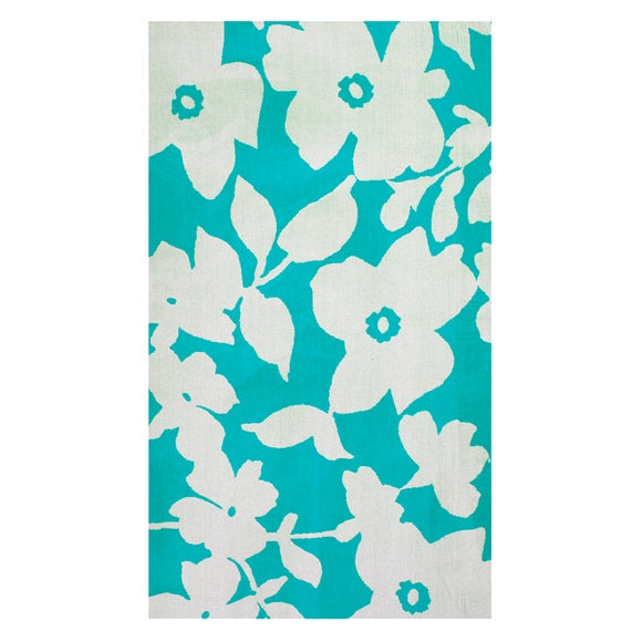 Teal Floral Calypso Beach Towel