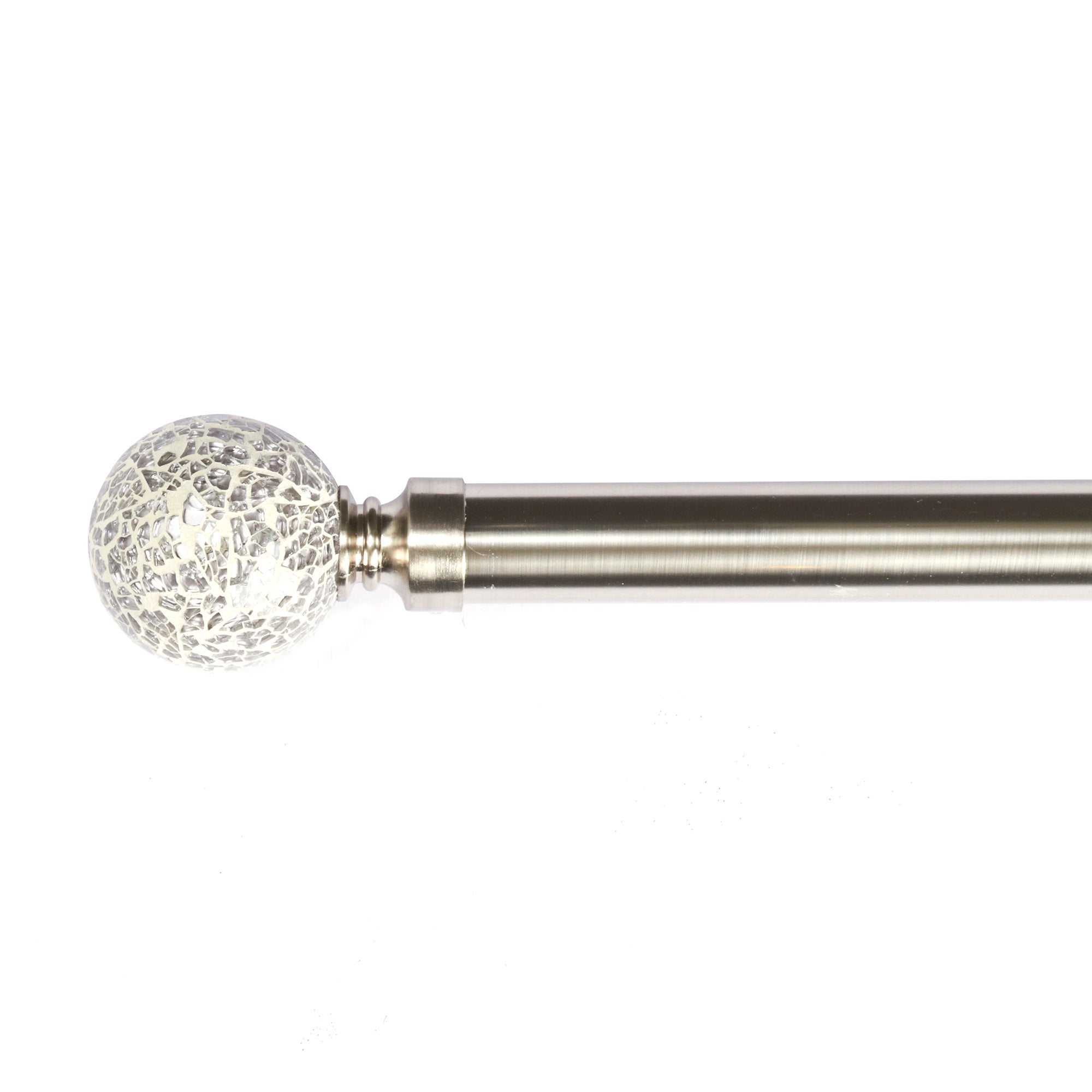 Silver Livorno Collection 28mm Silver Metal Curtain Pole Dunelm