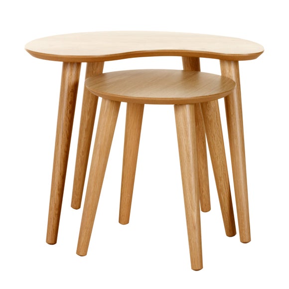Skandi Oak Nest of Lamp Tables Dunelm
