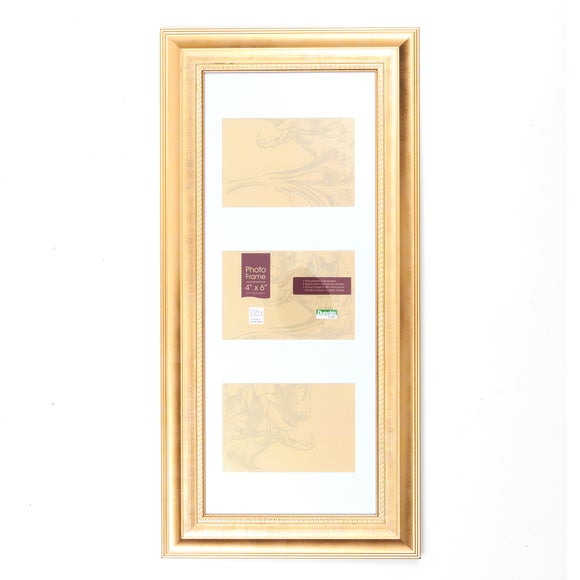 Gold Regency 3 Aperture Photo Frame Dunelm