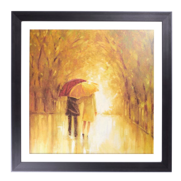 Couple with Umbrellas Framed Print Dunelm