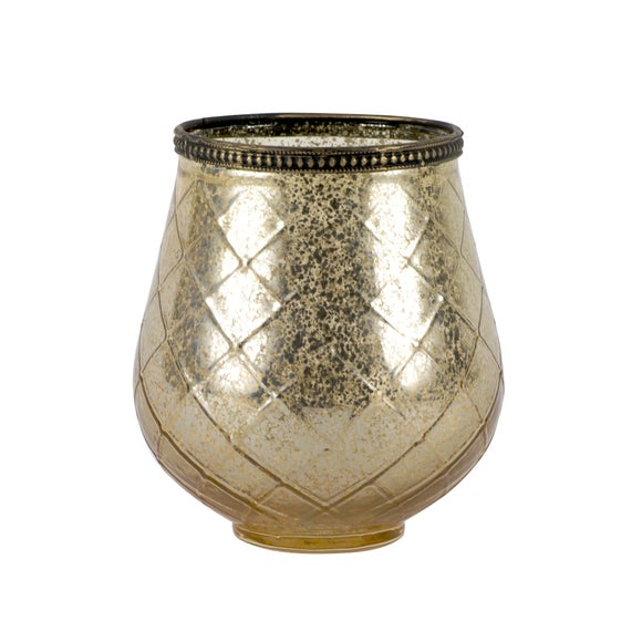Golden Blush Collection Glass Tea Light Holder Dunelm