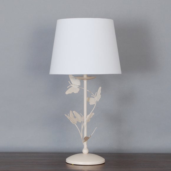 Cream Bella Butterfly Table Lamp Dunelm