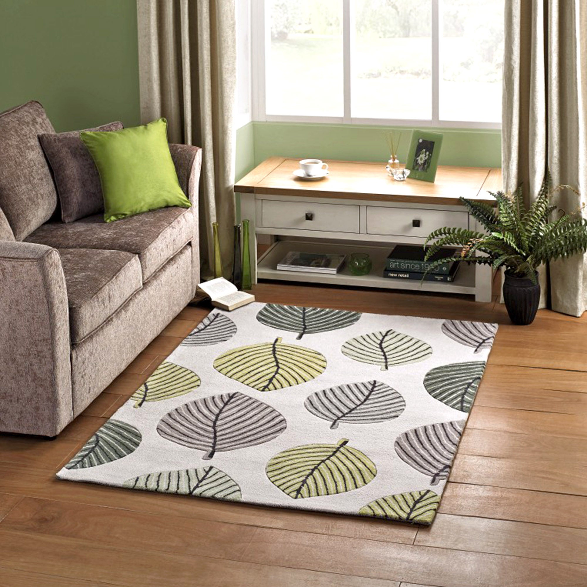 Regan Leaf Rug Dunelm