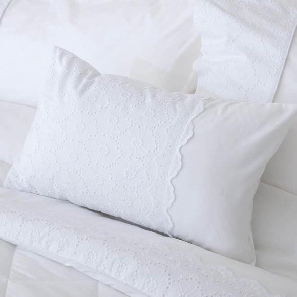 White Leighton Collection Boudoir Cushion Dunelm